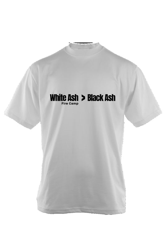 "WHITE ASH VS BLACK ASH" OVERSIZED TEE - HEAVY WEIGHT - WHITE / BLACK (MEN)